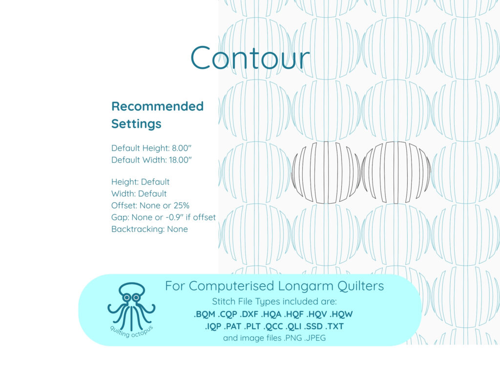 Information sheet about how to set up Contour quilting pantograph