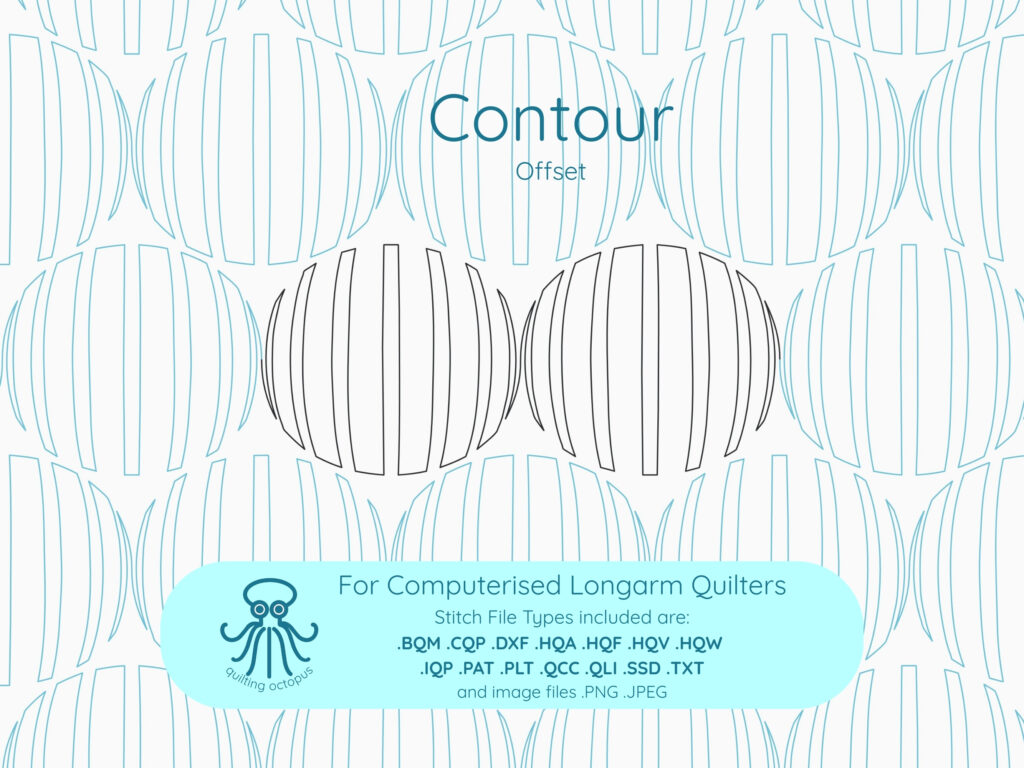 Image of Contour pantograph for retro quilts in offset layout