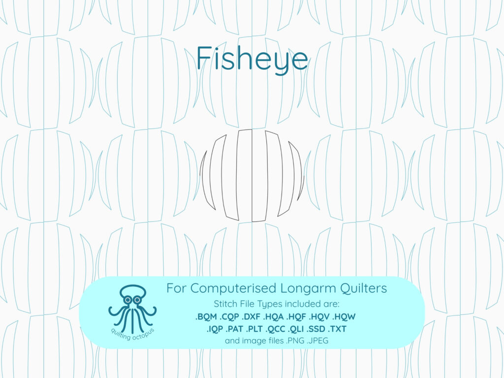 Line drawing of Fisheye, Fisheye - Modern dimensional longarm quilting pattern
