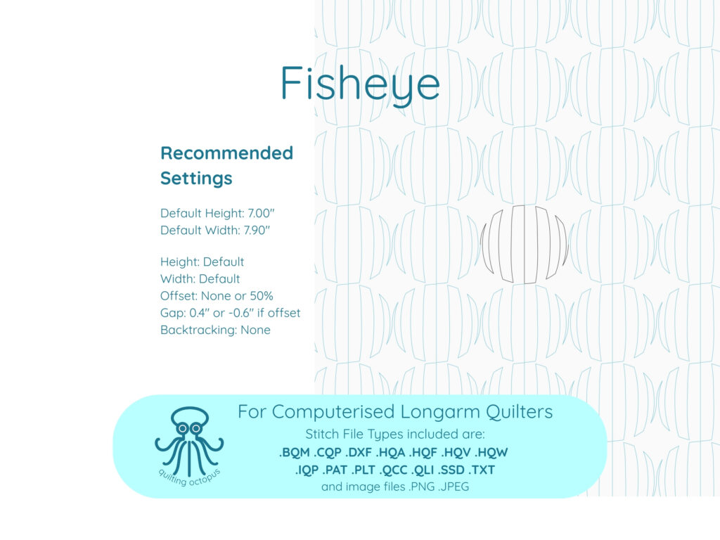 Information sheet about how to set up Fisheye modern longarm quilting pattern