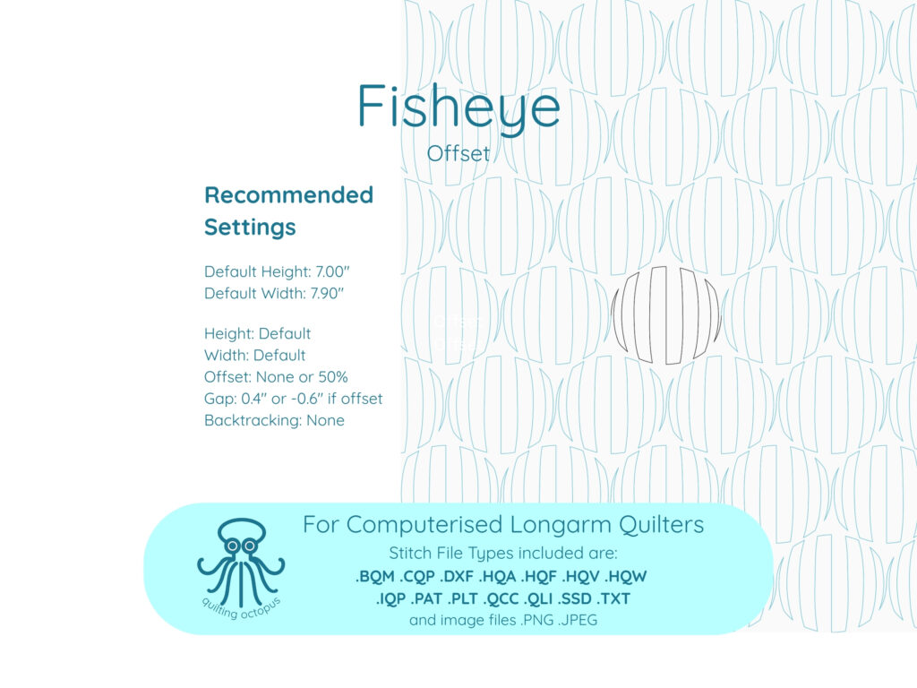 information about how to set up Fisheye - Modern dimensional longarm quilting pattern for offset layout