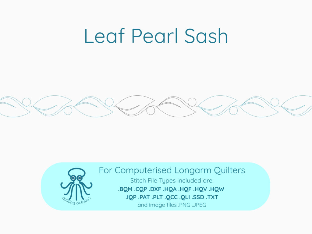 a botanical quilting design with pearls and leaves