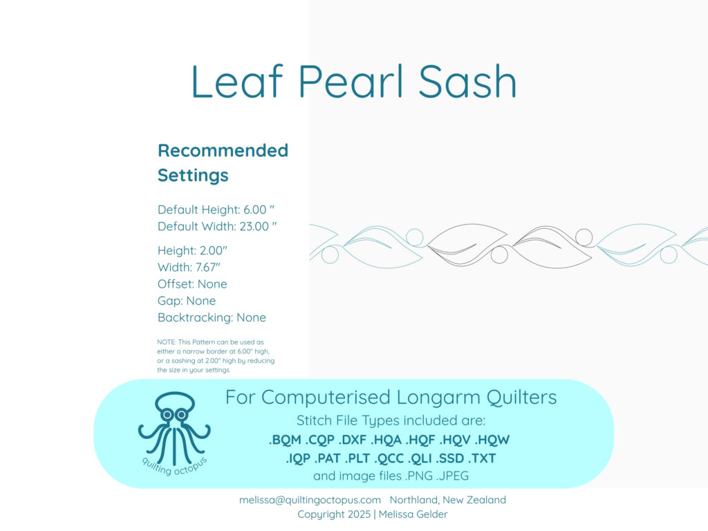 sheet showing set up for leafy border quilting design traditional pattern