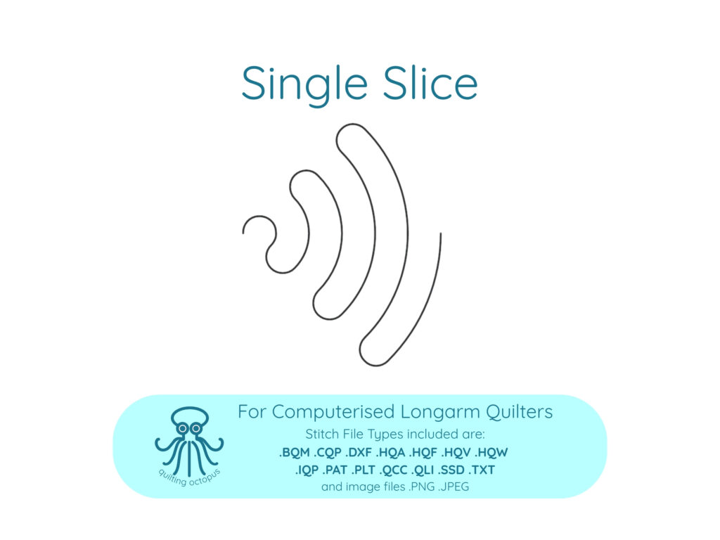 A single view of Single Slice modern pantograph quilting pattern for longarm quilters
