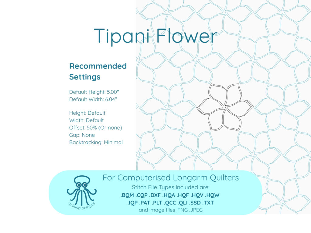 How to set up Tipani Flower digital pantograph for quilting