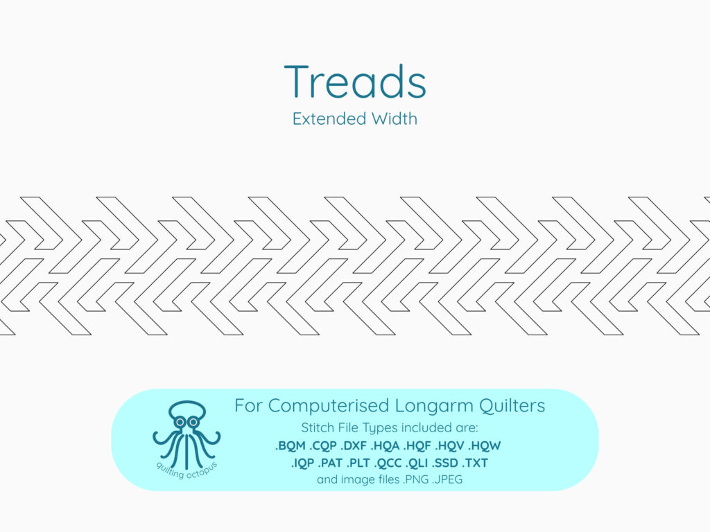 One repeat of Treads looks like this. Its a masculine quilting design.