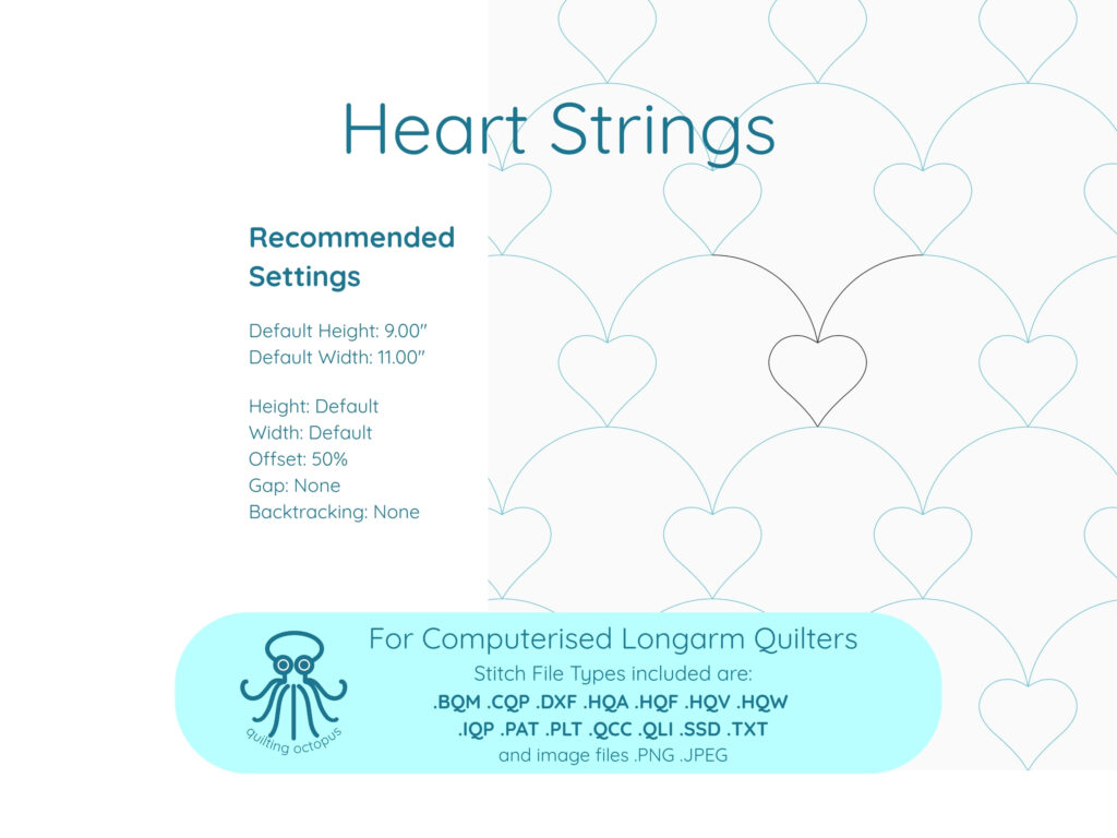 How to set up Heart Strings heart pantograph longarm quilting design